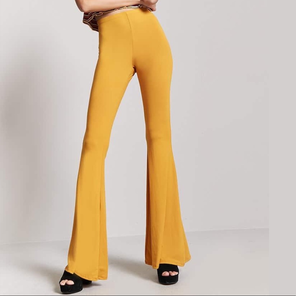 🦋 Forever 21 Mustard High Waisted Flared Pants 🦋